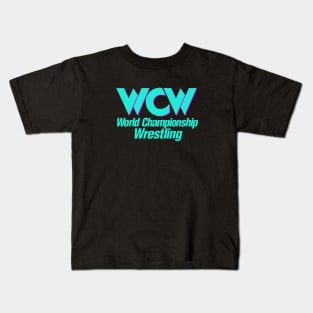 WCW teal logo Kids T-Shirt